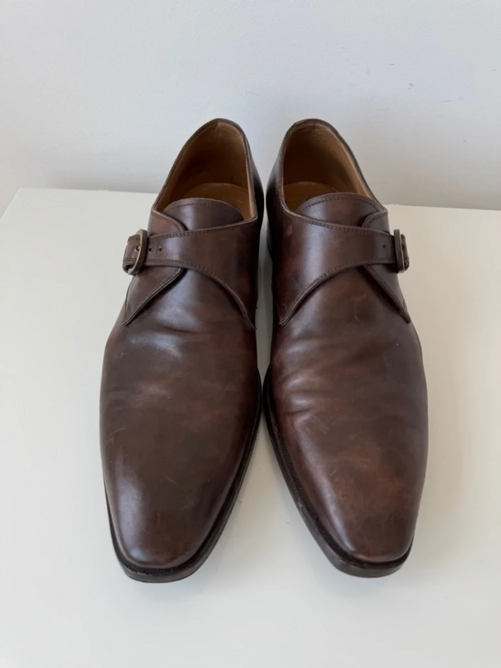 Gravati Dark Brown Single Monk Strap Leather Dress Shoe Size 12 Excellent Cdtn